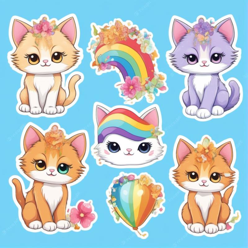 00075-20230831113749-7778-Cute sparkle rainbow kitten StickerSheet  _lora_SDXL-StickerSheet-Lora_1_, Very detailed, clean, high quality, sharp image, Eric.jpg